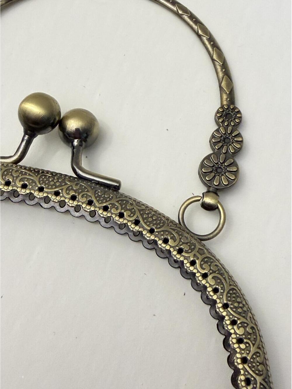 Vintage Style Metal Purse Frame with Chain Handle
